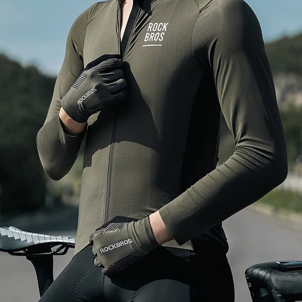 Rockbros Cykelhandskar Vår/Sommar/Höst Hel Storlek: XL - Svart