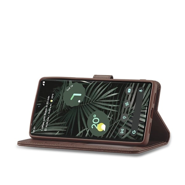 LC.IMEEKE Google Pixel 6 Pro Plånboksfodral Konstläder - Brun