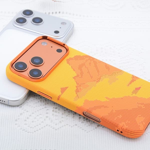 Mobilskal till iPhone 17 Pro Max Magsafe Carbon Fiber Orange