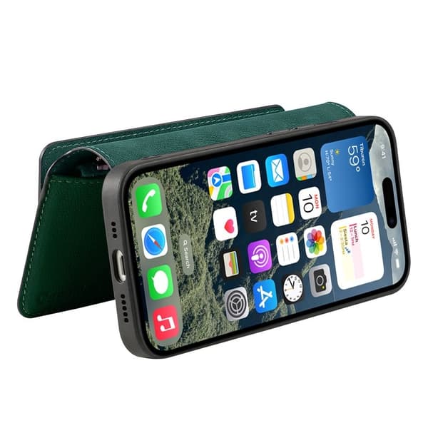 CASENEO MW-02 iPhone 16 Pro Plånboksfodral Konstläder - Grön