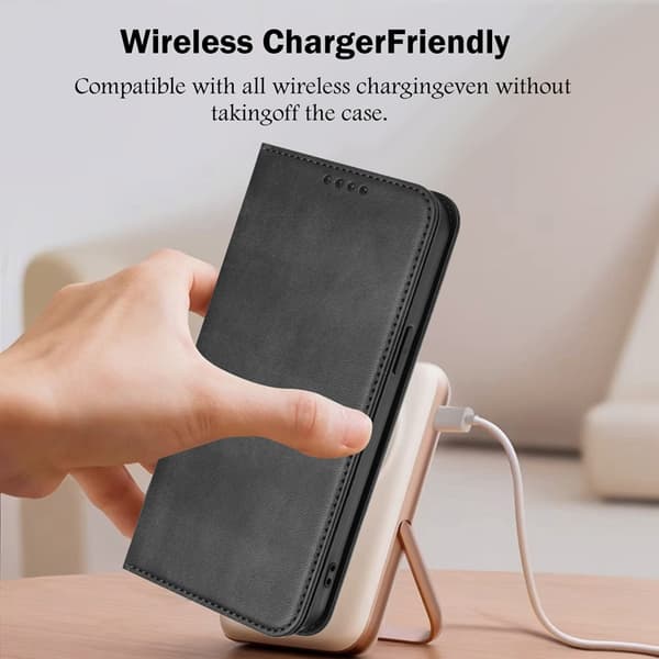 OnePlus 15 5G Plånboksfodral Retro RFID-Skydd Konstläder Svart
