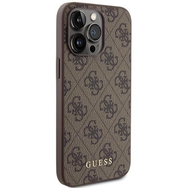 Guess iPhone 15 Pro Max Mobilskal Metall Gold Logo - Brun