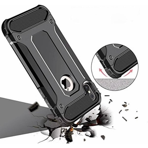 iPhone X/XS Skal Forcell Armor Hårdplast - Svart Svart