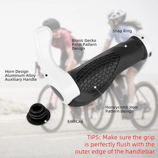 Rockbros Cykelhållarset med horn - Vit Vit