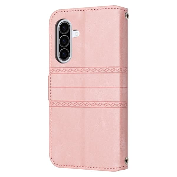 Galaxy A17 / A26 Plånboksfodral Imprinted Konstläder - Rosa Rosa