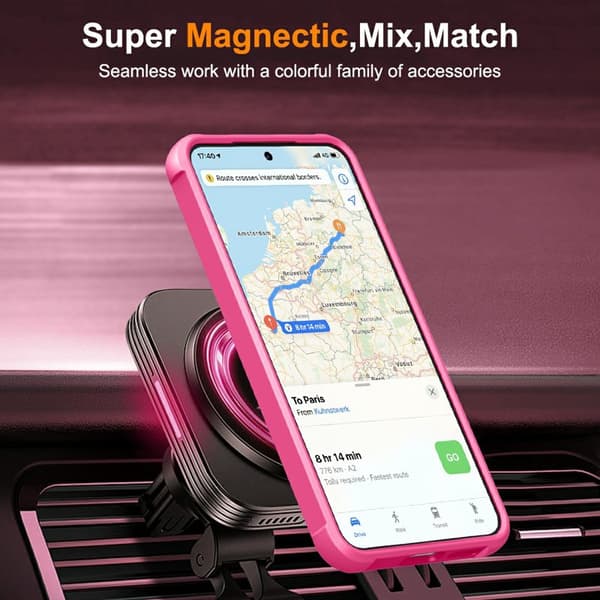 Mobilskal för Samsung Galaxy S26 Plus Magnetiskt Ringhållare TPU + PC - Rosa