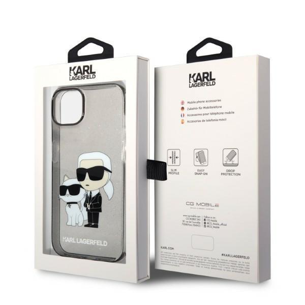 Karl Lagerfeld iPhone 14 Plus Skal IML GLIT NFT Karl & Choupette