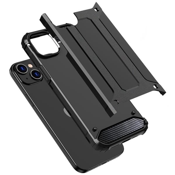 iPhone 15 Plus -puhelimen suojakuori Hybrid Armor - Musta Black