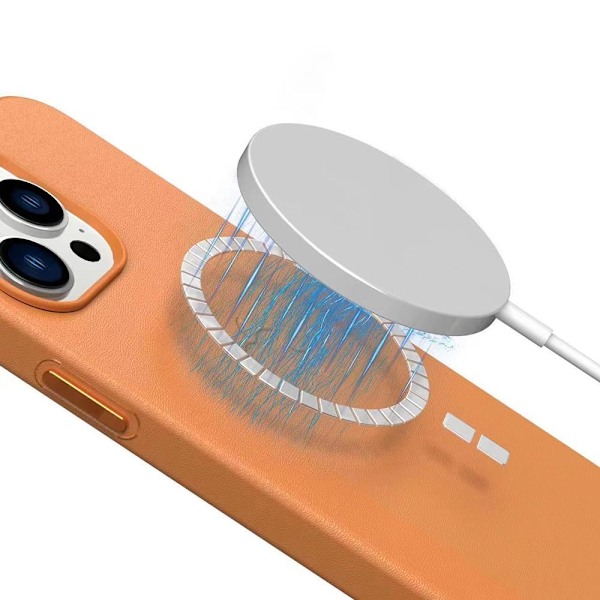 BOOM iPhone 14 Pro Magsafe Skal Äkta Läder - Lila