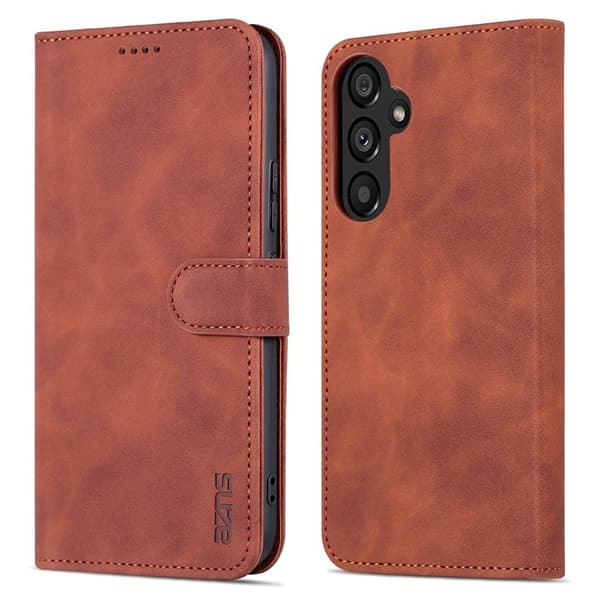AZNS Samsung Galaxy A34 5G Plånboksfodral Konstläder - Brun