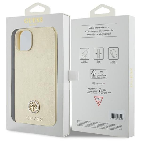 Guess iPhone 15 Plus Mobilskal Strass Metal Logo - Guld Guld