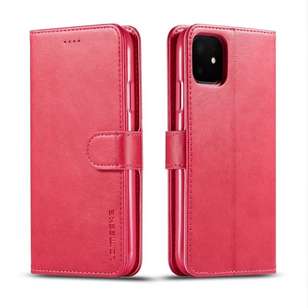 LC.imeeke iPhone 11 Plånboksfodral i Konstläder - Justerbar Ställning - Rosa