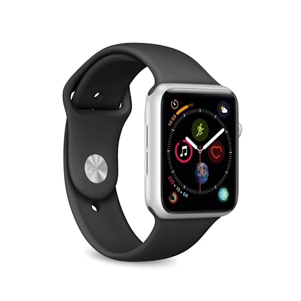 Puro Apple Watch 42/44/45/49 mm Armband Silikon - Svart Svart