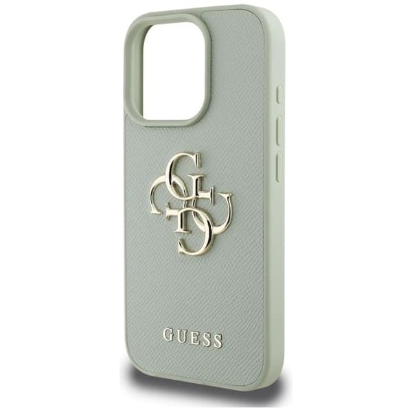 Guess Mobilskal till iPhone 16 Pro Grained Big 4G Small Classic Logo - Grön Grön