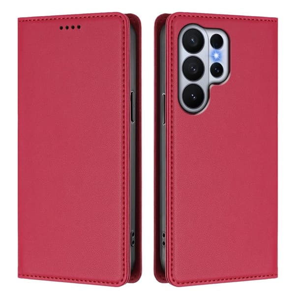 Plånboksfodral för Samsung Galaxy S26 Ultra Konstläder RFID - Röd