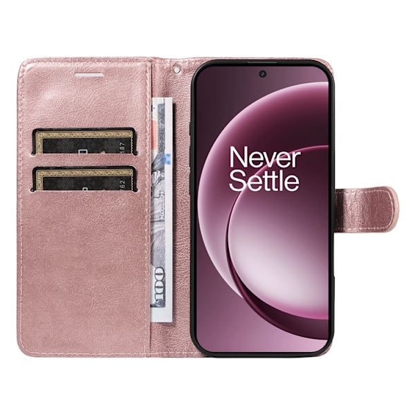 OnePlus 15 5G Plånboksfodral Solid Färg Konstläder Roséguld