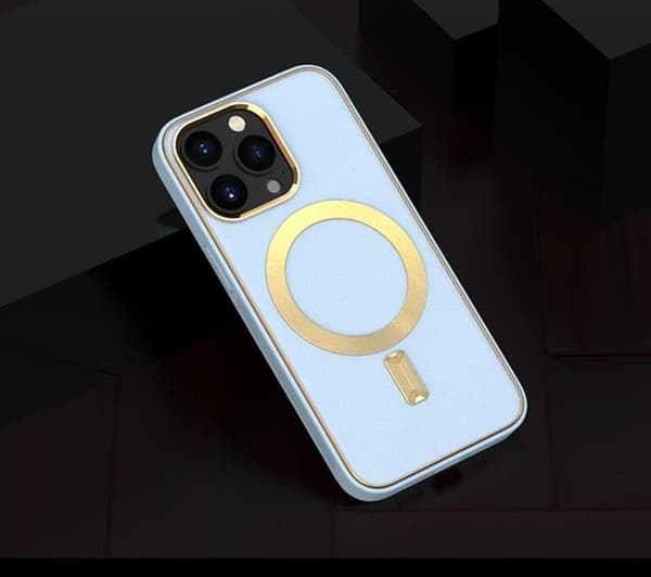 BOOM iPhone 13 Pro Cover Magsafe Læder - Peak Blå Blå