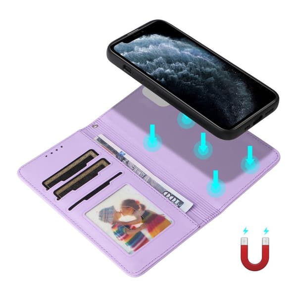 BETOPNICE iPhone 11 Pro Plånboksfodral Magnetiskt Konstläder - Lila