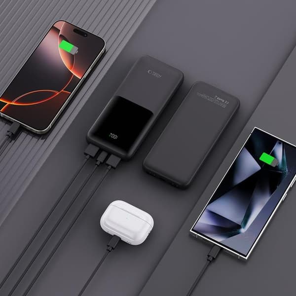 Tech-Protect Strømbank 10000mAh 22.5W - Sort Svart