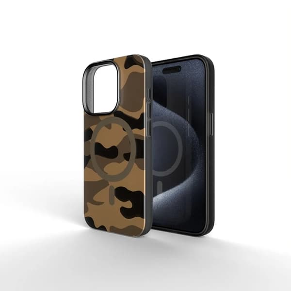 Forcell telefontaske til iPhone 16 MagSafe F-Protect - Desert Camo Brun