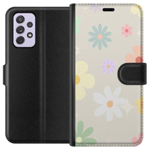 Plånboksfodral till Samsung Galaxy A52s 5G med fejdande blommor