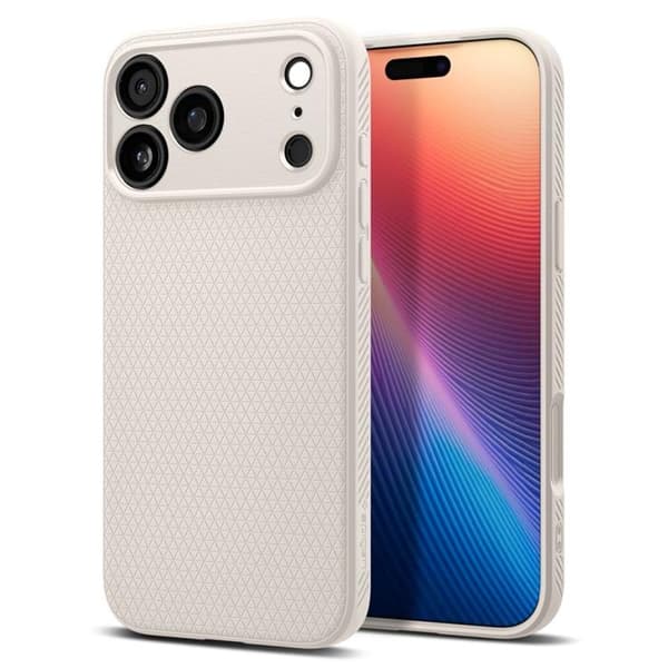 Spigen telefontaske til iPhone 17 Pro Liquid Air - Naturligt Titanium Beige