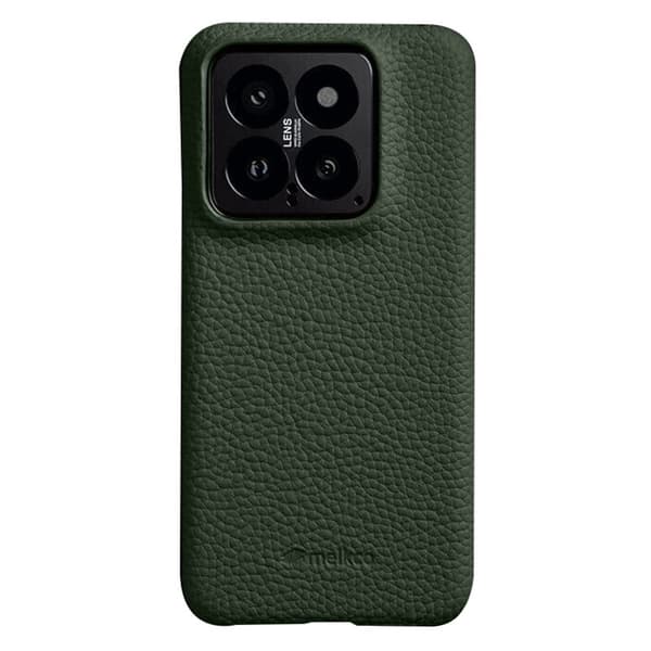 MELKCO Xiaomi 14 Plånboksfodral Äkta Läder PC Grön