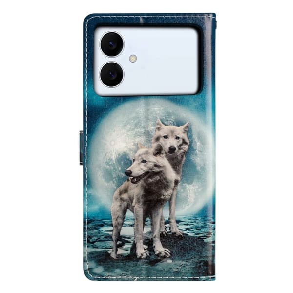 Samsung Galaxy S26 Edge Plånboksfodral Konstläder Mönster Ställ - Två Vargar