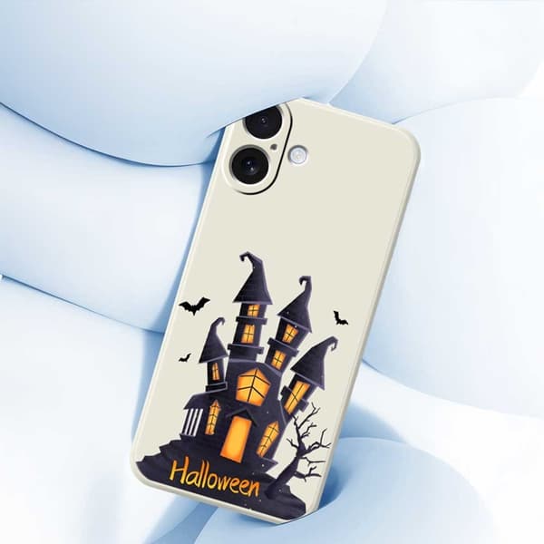 Mobilskal till iPhone 17 med Halloween Castle Pattern TPU - Beige Beige