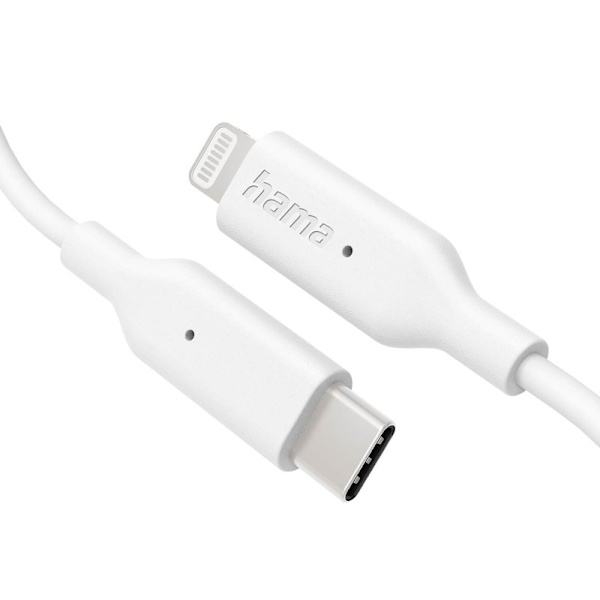 HAMA Laddningskabel USB-C till Lightning 1,0m Vit