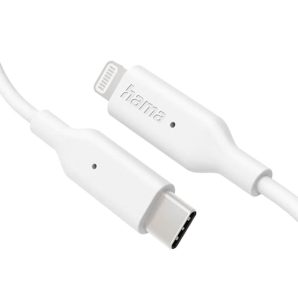 HAMA Opladningskabel USB-C til Lightning 1.0m Hvid
