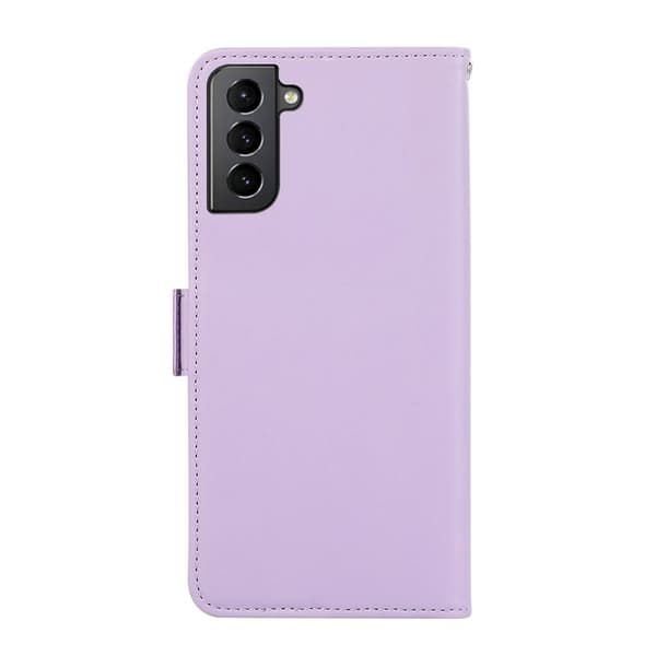 ABEEL Samsung Galaxy S21 5G Konstläder Plånboksfodral RFID-Skydd Kortfack Lila