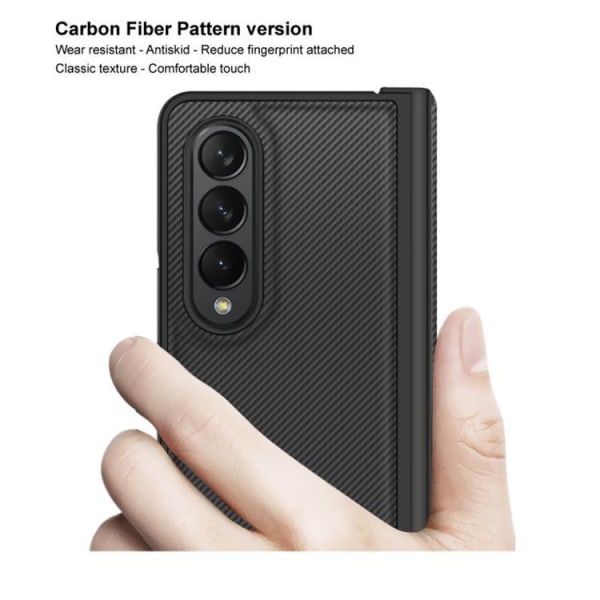 IMAK Galaxy Z Fold 4 Cover Ruiyi Carbon Fiber - Sort