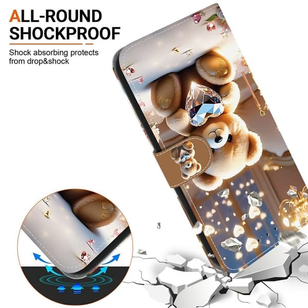 Plånboksfodral för Samsung Galaxy S26 Plus Konstläder Stativ - Diamond Bear