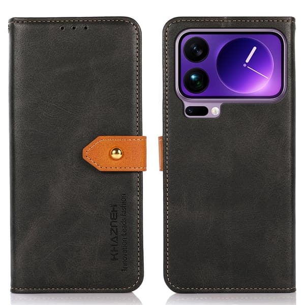 KHAZNEH Xiaomi 17 Pro Max Plånboksfodral Konstläder - Svart