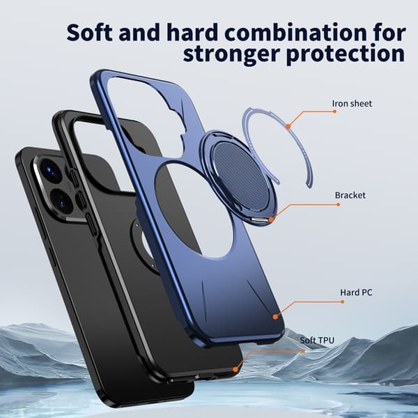 Mobilskal till Xiaomi 15T Pro Magsafe Rotating Kickstand TPU + PC Blå