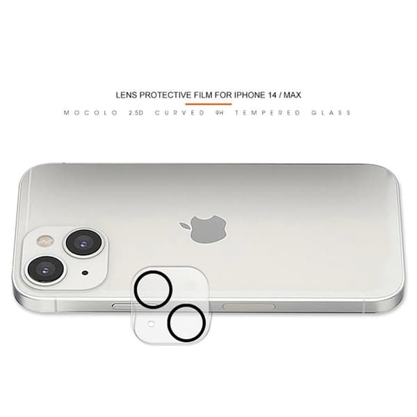 MOCOLO iPhone 14 Plus -kameran linsskydd i härdat glas 9H - Clear Transparent