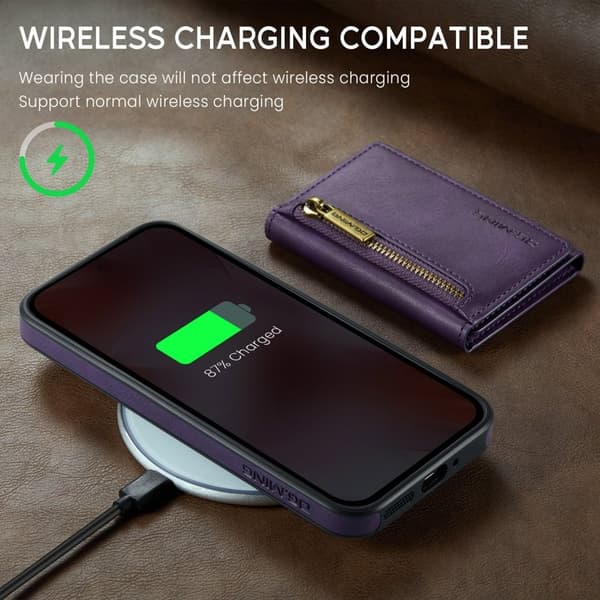 DG.MING M5 Series Mobilskal till Google Pixel 9 Pro Magnetiskt Konstläder Lila