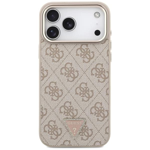 Guess Mobilskal till iPhone 17 Pro Max MagSafe 4G Triangle Logo - Rosa Guld Rosa