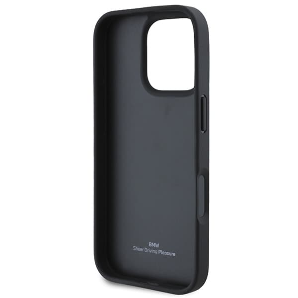 BMW Mobilskal till iPhone 16 Pro Max Läder Hot Stamp - Svart Black
