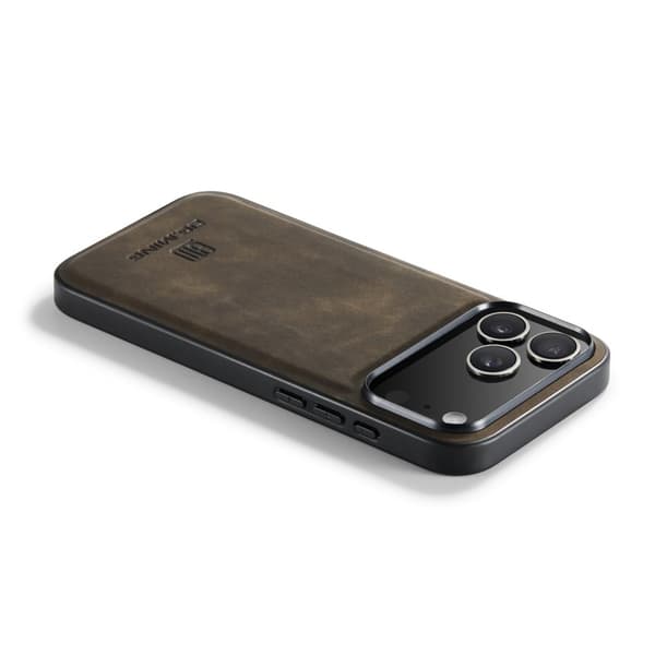 DG.MING Mobilskal till iPhone 17 Pro PU Läder PC + TPU Hybrid - Brun
