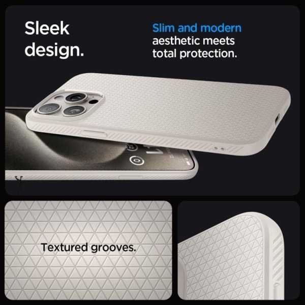 Spigen iPhone 15 Pro Max Mobilskal Liquid Air - Natural Titanium