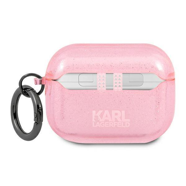 Karl Lagerfeld Glitter Karl`s Head Skal Airpods Pro - Rosa Rosa