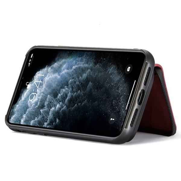 JEEHOOD iPhone 11 Pro Max Plånboksfodral Konstläder TPU Röd