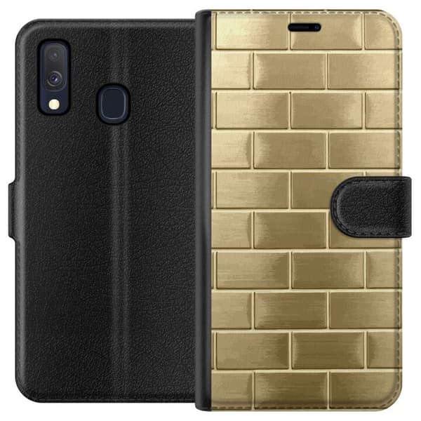Plånboksfodral till Samsung Galaxy A40 med Gyllene Murstenar