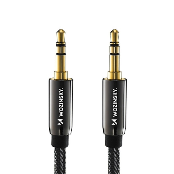 Wozinsky 2xAUX Kabel Universal Mini Jack 1.5m - Sort Svart