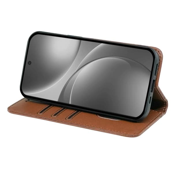 Oppo Find X9 Pro 5G Plånboksfodral Magnetisk Stängning Konstläder - Brun