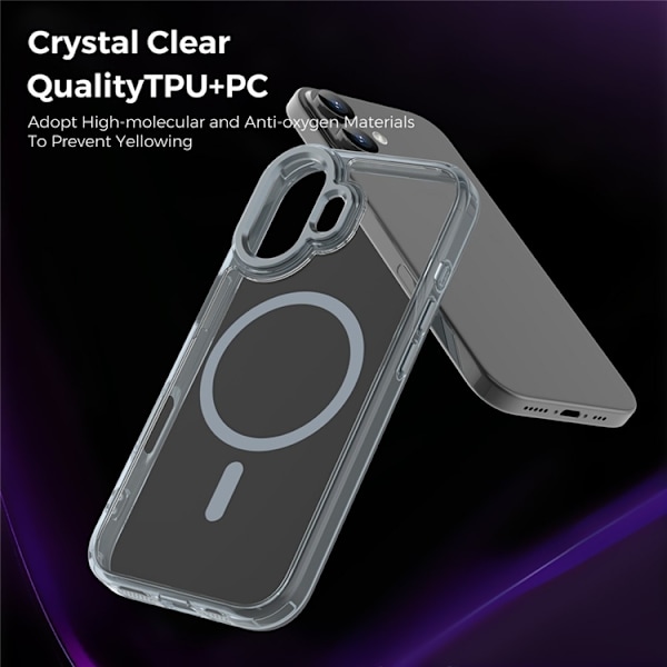 Mobilskal till iPhone 17 MagSafe TPU+PC Transparent - Titangrå Grå