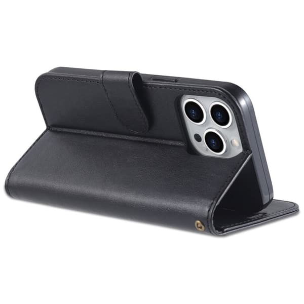 AZNS Flip Plånboksfodral iPhone 14 Pro 6.1 tum - Konstläder - Svart
