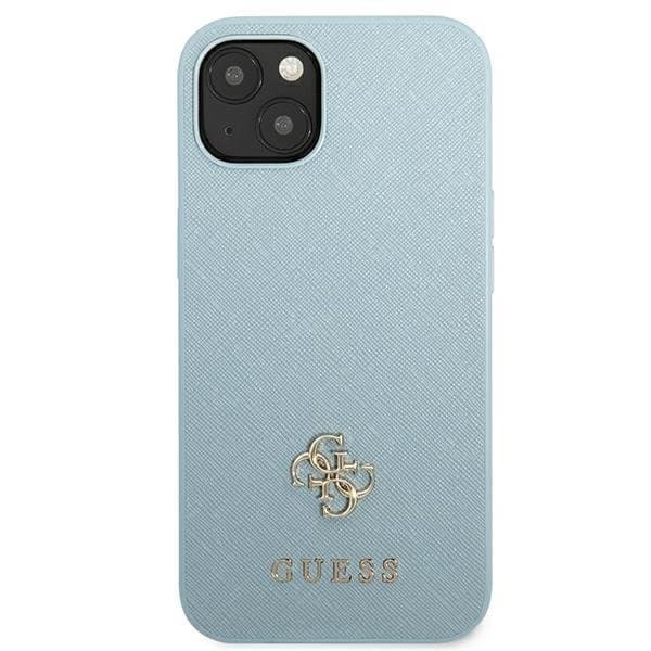 Guess iPhone 13 mini Skal Saffiano Small Metall Logo - Blå Blå